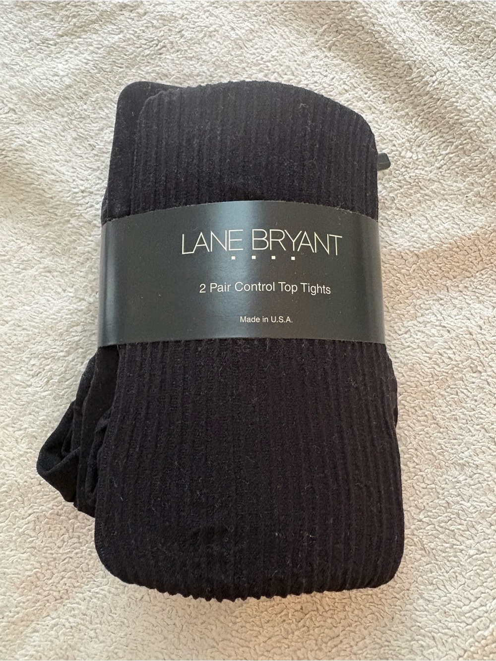 Lane Bryant Black Control Top Tights - 2 Pair size C/D